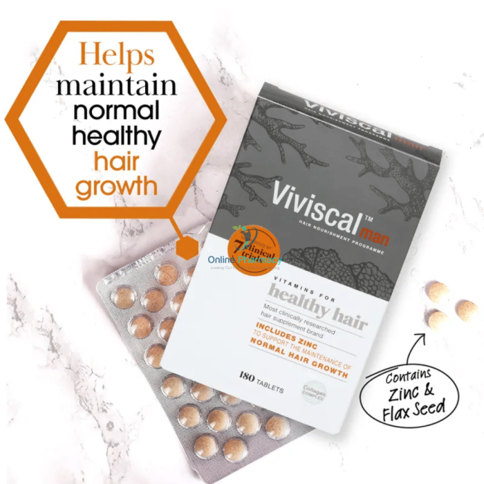 Viviscal Man Strength Hair Growth Supplements - 180 Tabs Vitamins &