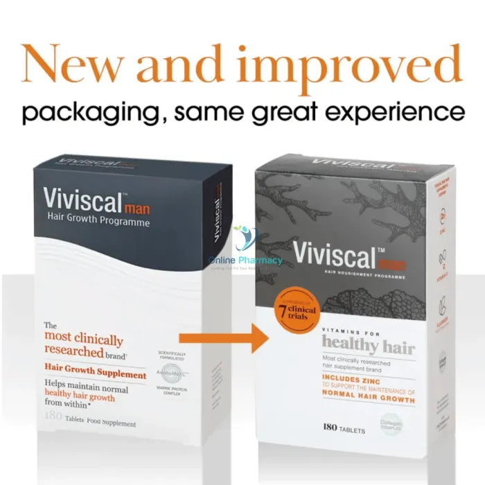 Viviscal Man Strength Hair Growth Supplements - 180 Tabs Vitamins &