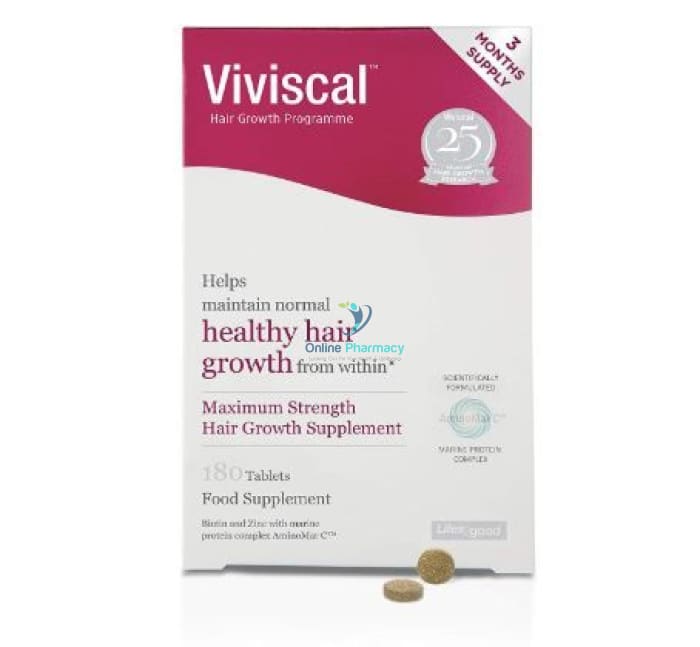 Viviscal Max Strength Hair Growth Supplements Value Pack - 180 Tabs - OnlinePharmacy