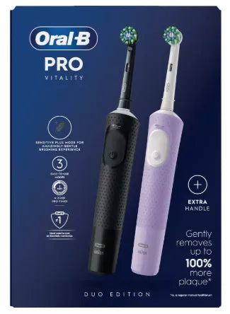 Oral-B Vitality Pro Black & Lilac Electric Toothbrush Duo Pack