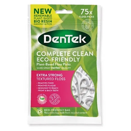 Dentek Eco-Friendly Complete Clean Floss Picks - 75 Pack